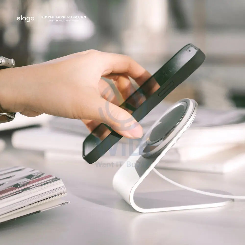 Elago MS3 Aluminum Charging Stand for MagSafe - Silver Accessories > Mobiles & Tablets > Mobiles > Mobile Holder
