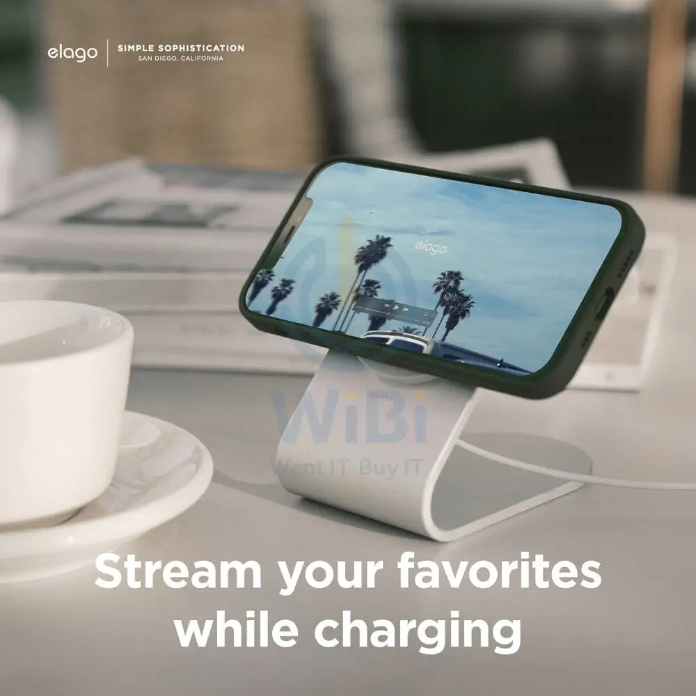 Elago MS3 Aluminum Charging Stand for MagSafe - Silver Accessories > Mobiles & Tablets > Mobiles > Mobile Holder