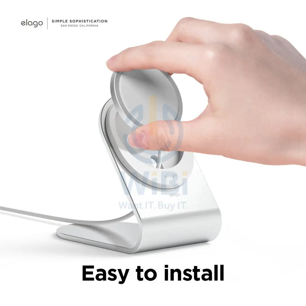 Elago MS3 Aluminum Charging Stand for MagSafe - Silver Accessories > Mobiles & Tablets > Mobiles > Mobile Holder