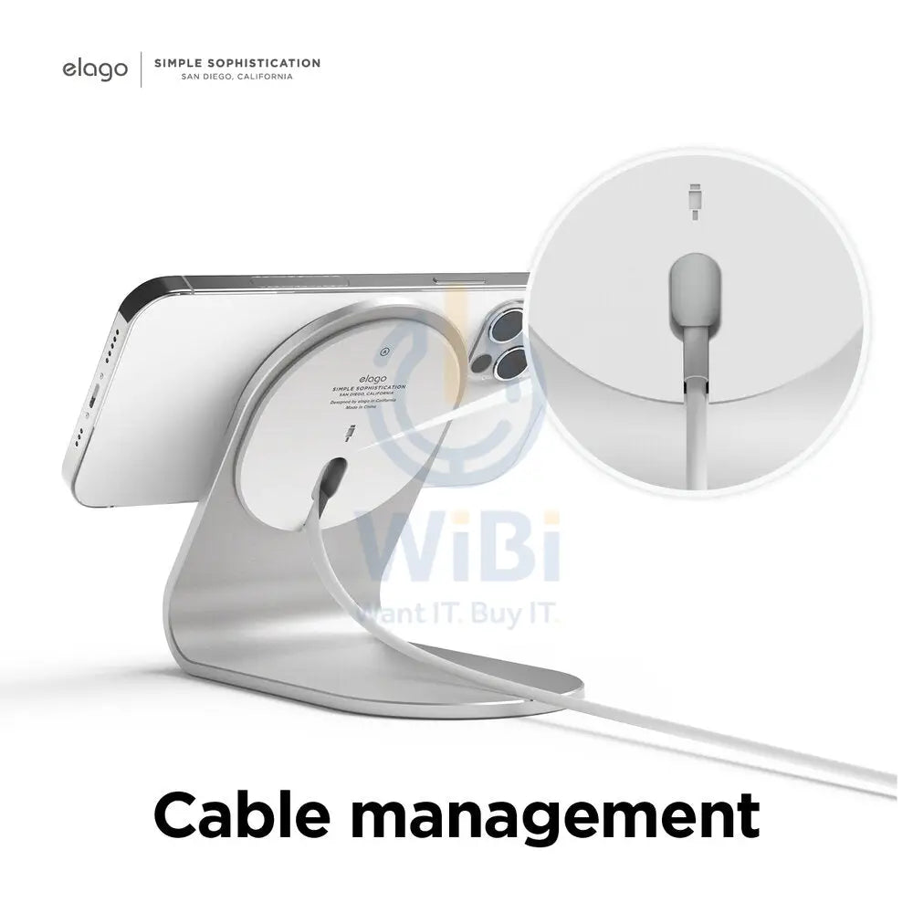 Elago MS3 Aluminum Charging Stand for MagSafe - Silver Accessories > Mobiles & Tablets > Mobiles > Mobile Holder