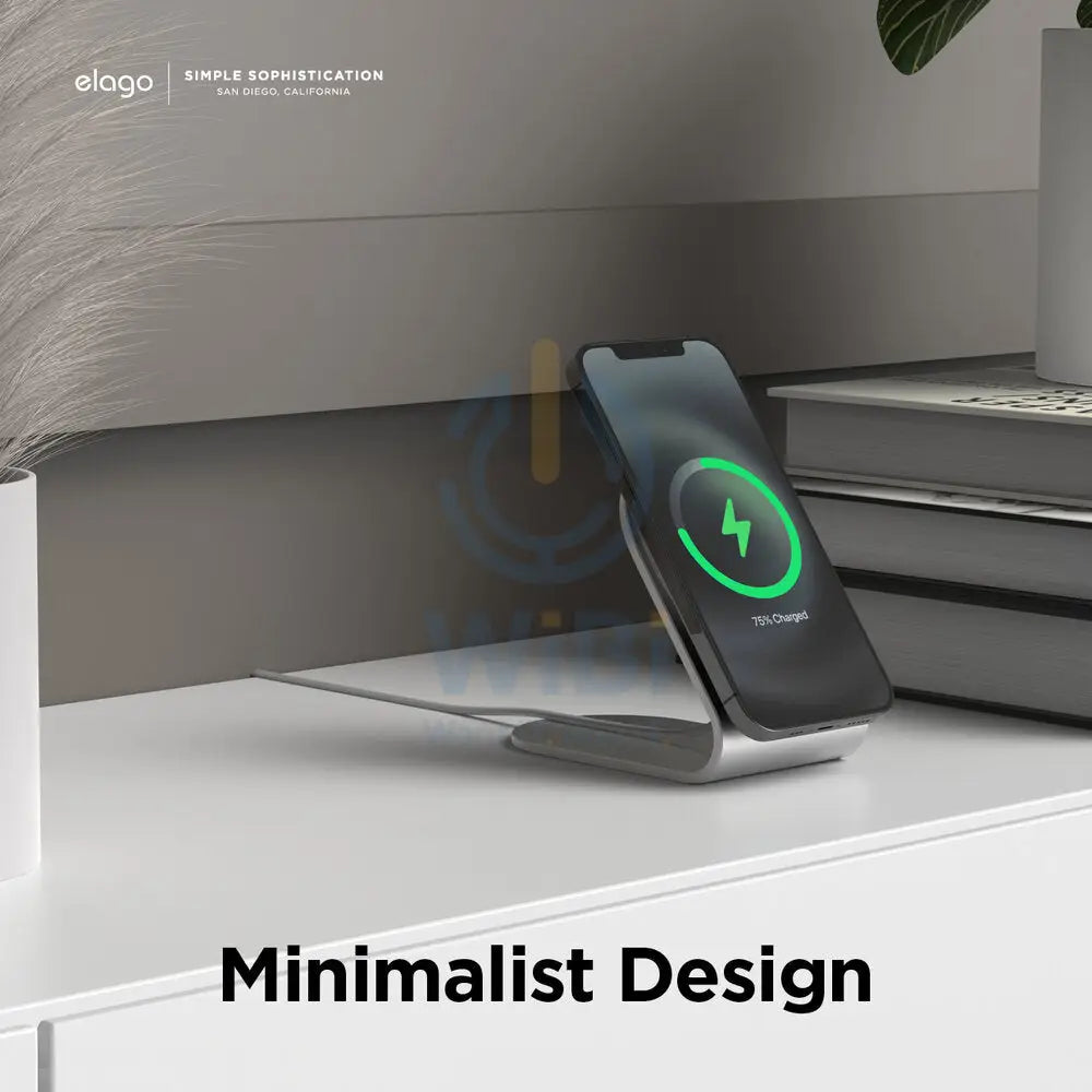 Elago MS3 Aluminum Charging Stand for MagSafe - Silver Accessories > Mobiles & Tablets > Mobiles > Mobile Holder