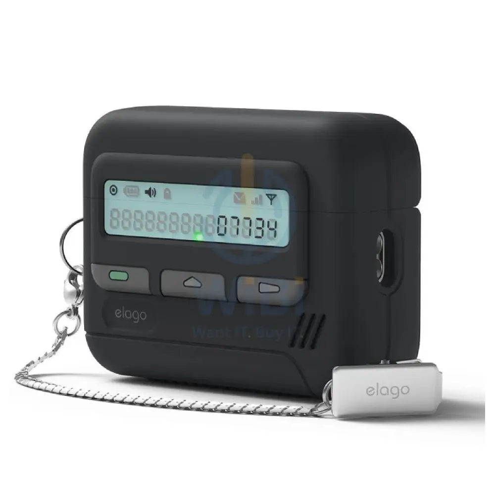 Elago Pager Case with Key Chain For Apple AirPods Pro 3 - Black Accessories > Headphones > Covers & Cases