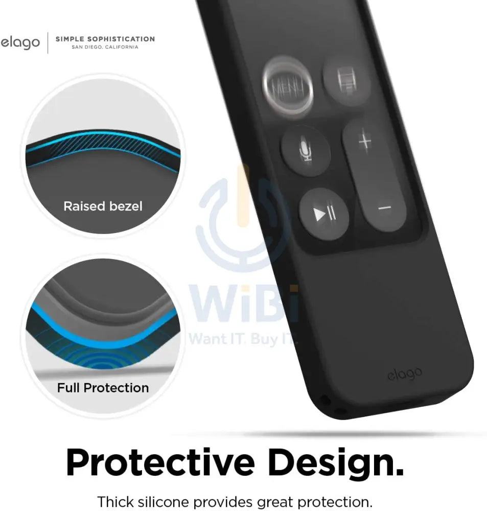 Elago R4 Retro Case for Apple TV Siri Remote (Lanyard Included) - Black Accessories > Smart Devices