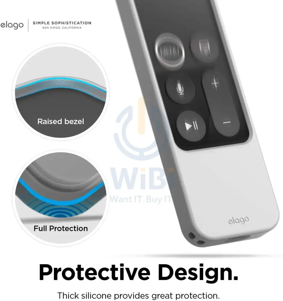 Elago R4 Retro Case for Apple TV Siri Remote (Lanyard Included) - Light Gray Accessories > Smart Devices