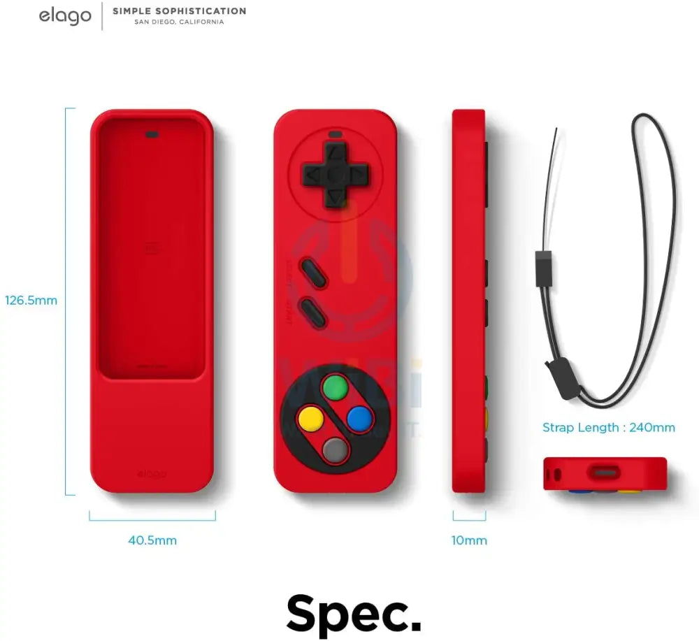 Elago R4 Retro Case for Apple TV Siri Remote (Lanyard Included) - Red Accessories > Smart Devices