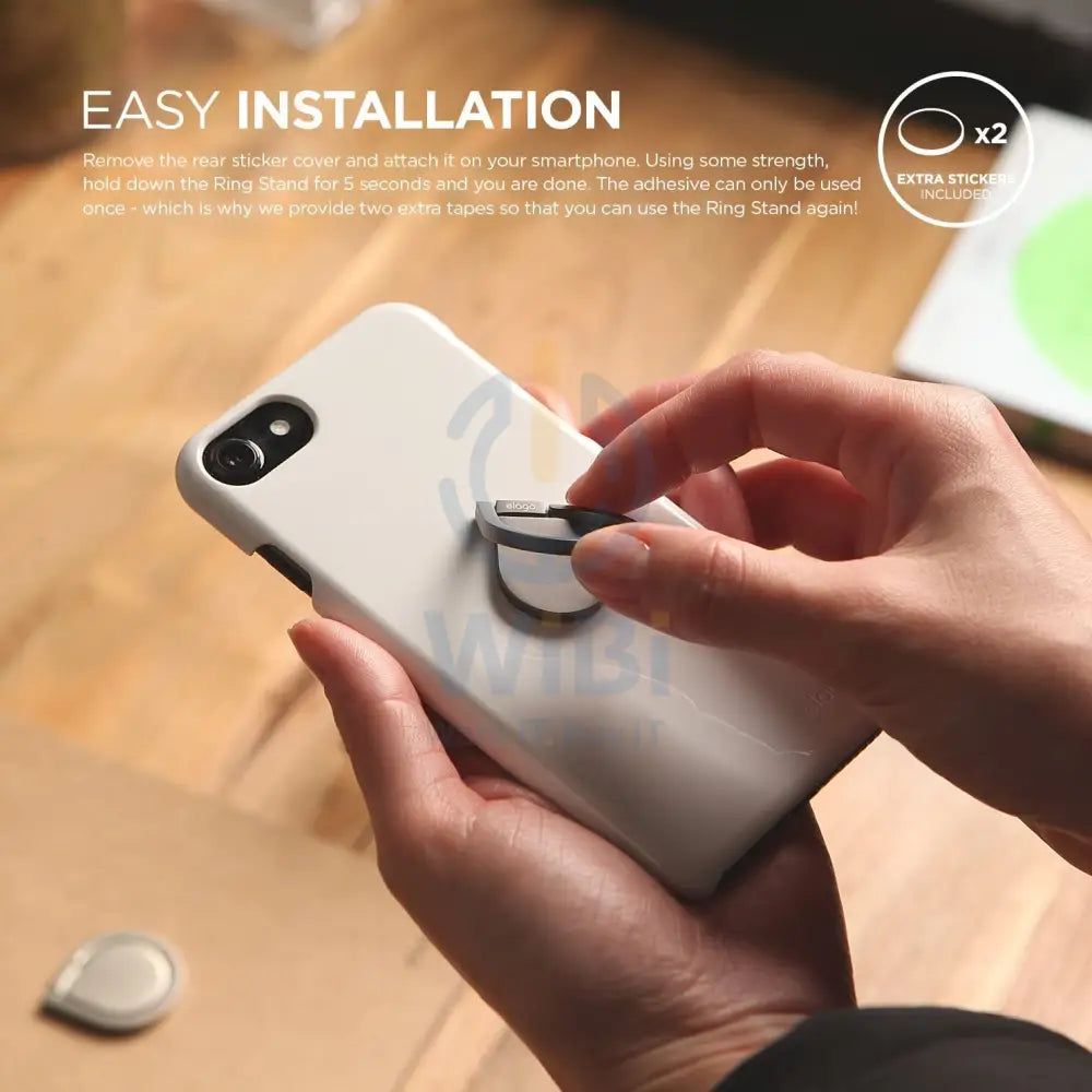 Elago Ring Holder -Grip and Stand - Silver Accessories > Mobiles & Tablets > Mobiles > Mobile Holder / Stands