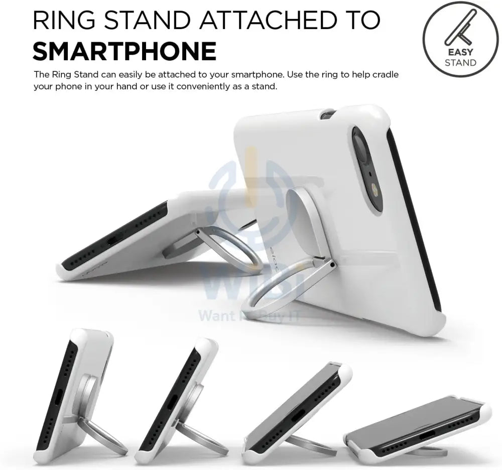Elago Ring Holder -Grip and Stand - Silver Accessories > Mobiles & Tablets > Mobiles > Mobile Holder / Stands