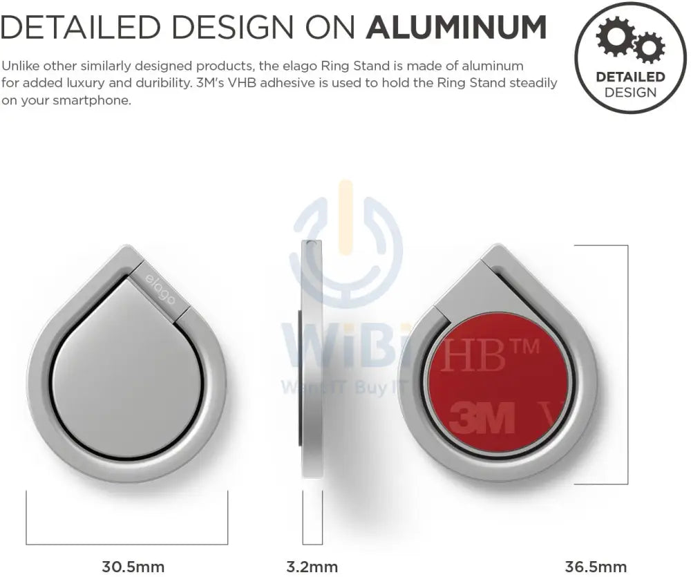 Elago Ring Holder -Grip and Stand - Silver Accessories > Mobiles & Tablets > Mobiles > Mobile Holder / Stands