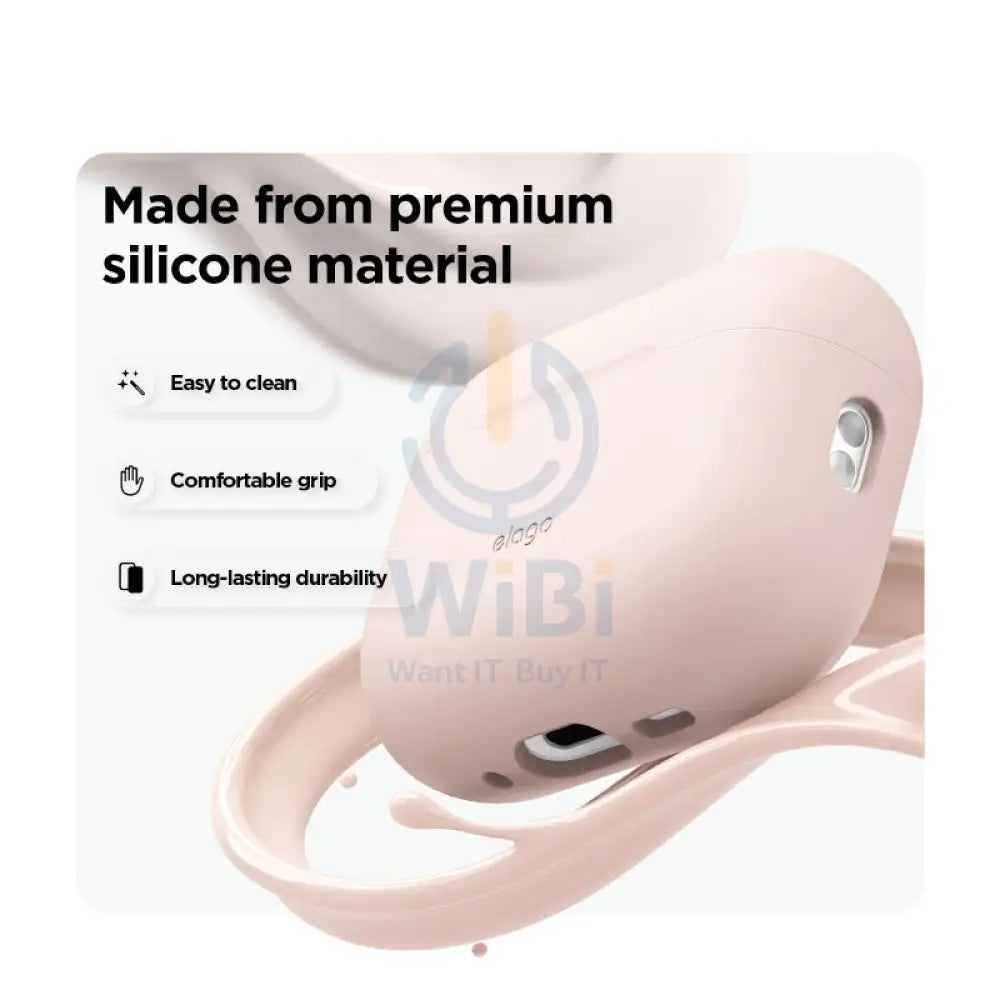 Elago Silicone Hang Case For Apple AirPods Pro 3 - Sand Pink Accessories > Headphones > Covers & Cases