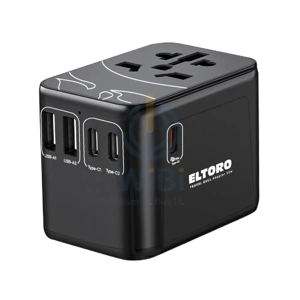 Eltoro Travel Bull Adapter - 35W / USB-A / USB-C / Black Accessories > Power Adapters