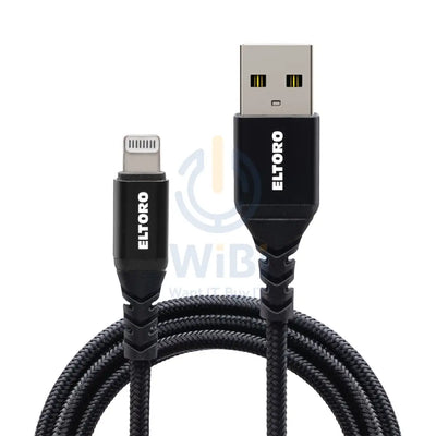 Eltoro USB-A TO Lightning KEVLAR Cable 1m - Black Nylon Accessories > Mobiles & Tablets > Tablets