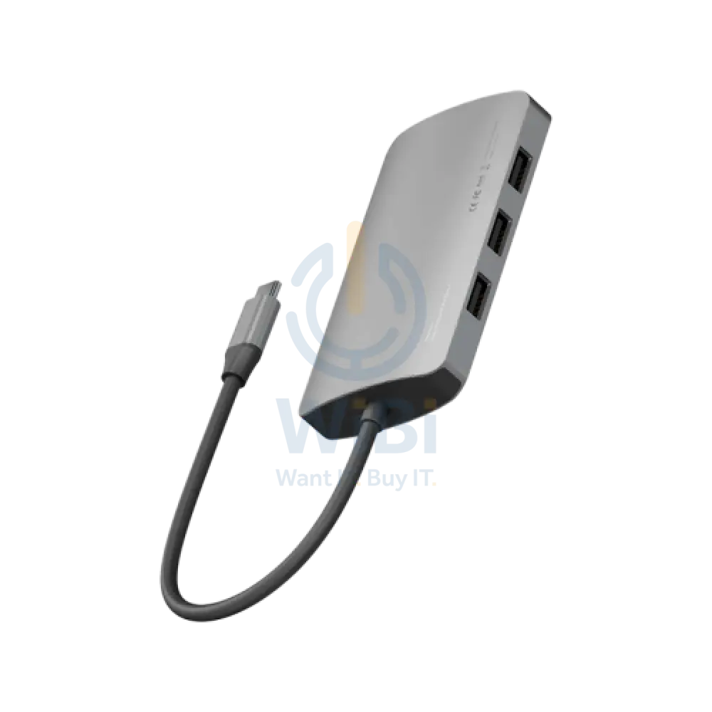 ENERGEA ALUHUB HD PRO 2 8 IN 1 ALUMINIUM ALLOY CHARGING HUB - GUNMETAL Accessories > USB Hub