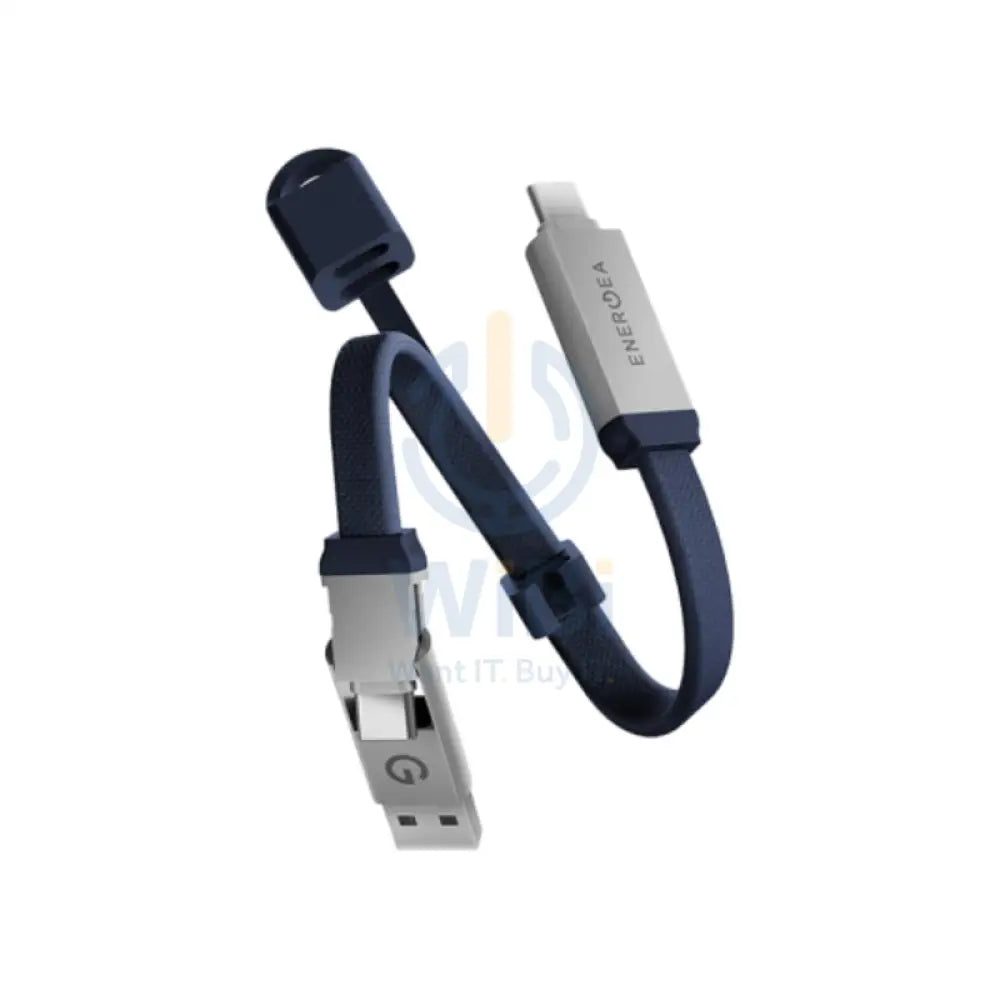 Energea Sheath Key 2-IN-1 Cable - 60W / 480Mbps / USB-C / USB-A / 0.15 Meter / Blue Accessories > Cables & Converters >