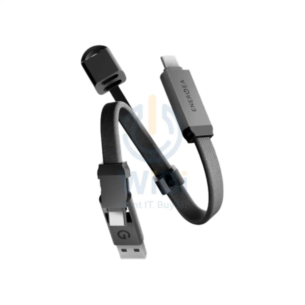 Energea Sheath Key 2-IN-1 Cable - 60W / 480Mbps / USB-C / USB-A / 0.15 Meter / Gunmetal Accessories > Cables &