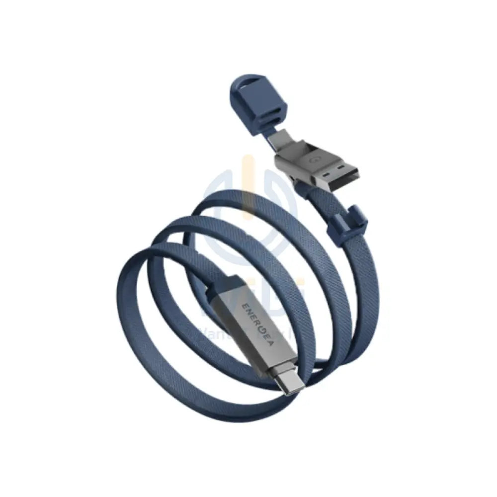 Energea Sheath Travel 2-IN-1 Cable - 60W / 480Mbps / USB-C / USB-A / 1.2 Meter / Blue Accessories > Cables & Converters