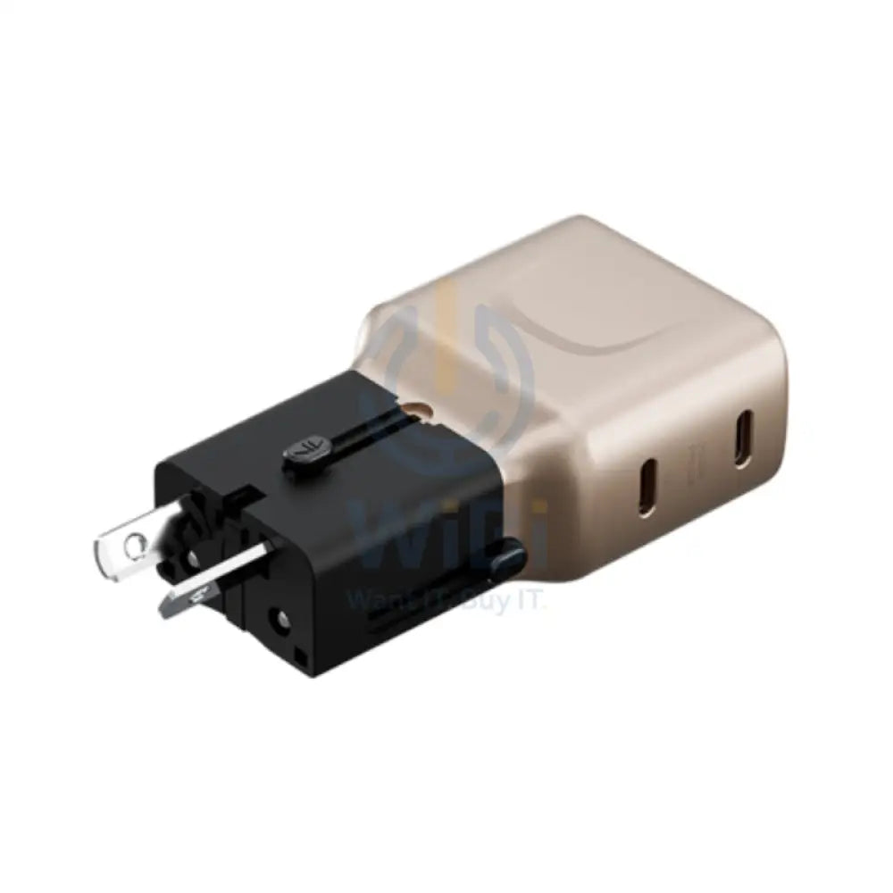 Energea TravelGo 2 Port PD Travel Adapter USB C / 45W / Gold/Black Accessories > Power Adapters