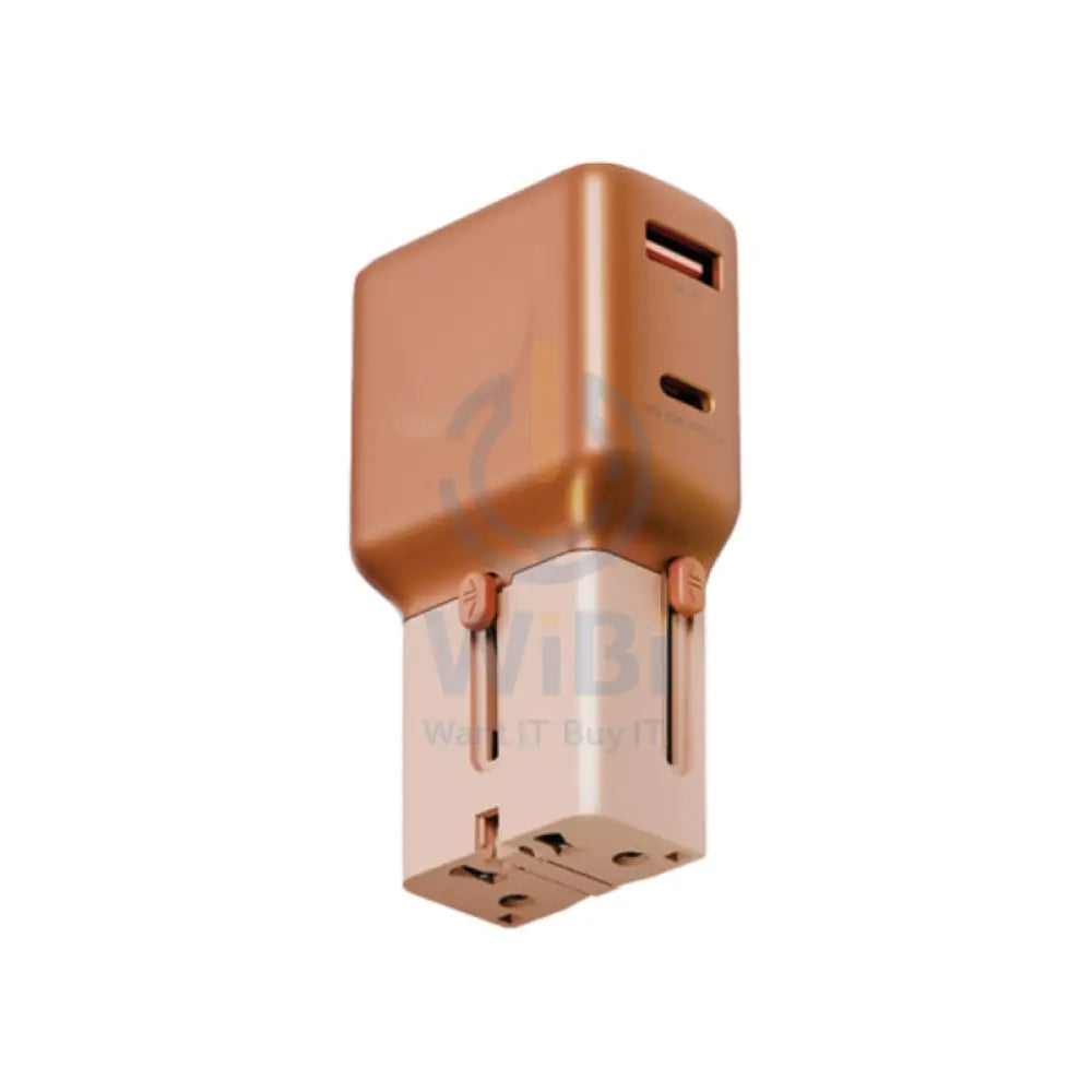 Energea TravelGo Travel Adapter - 35W / USB-C / USB-A / Orange Accessories > Power Adapters