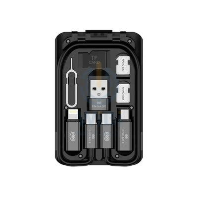 Engage 6 In 1 Multi-functional USB Cables Box With Sim Card Accessories - Black Accessories > Cables & Converters >
