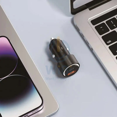 Engage Dual Port Aluminium Alloy Car Charger - 95W / Black Accessories > Mobiles & Tablets > Mobiles > Car Chargers