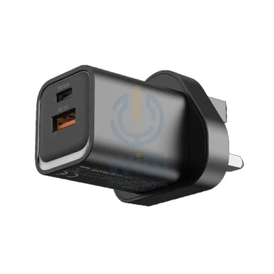 Engage Dual Port Quick Charger Power Adapter - 33W PD / Black Accessories > Power Adapters