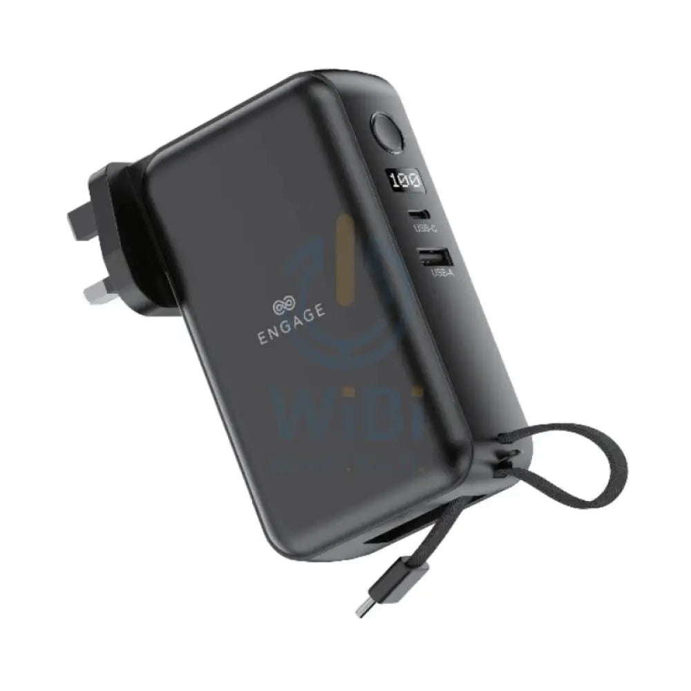 Engage Hybrid Gan Charger Power Bank - 10000mAh / 65W / Black Accessories > Power Bank