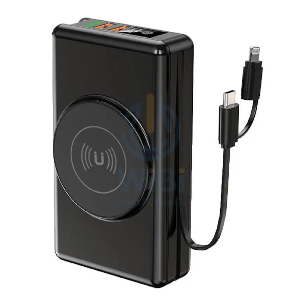Engage Magnetic Wireless Powerbank 20000mAh with built in Cable PD 20W - Black Accessories > Power Bank