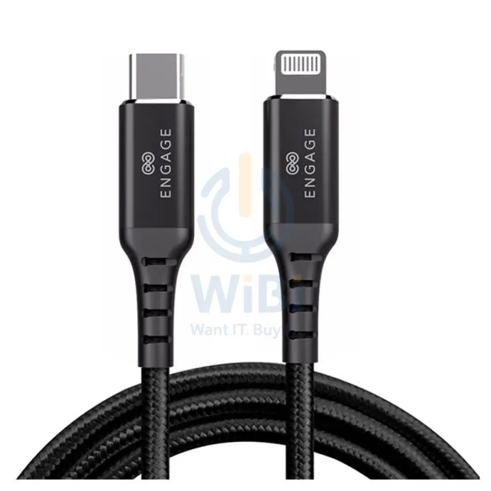 Engage PD 18W Fast Charging MFI certified Type-C to Lightning Cable 2 meters - Black Accessories > Cables & Converters