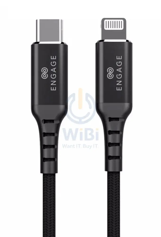 Engage PD 18W Fast Charging MFI certified Type-C to Lightning Cable 2 meters - Black Accessories > Cables & Converters