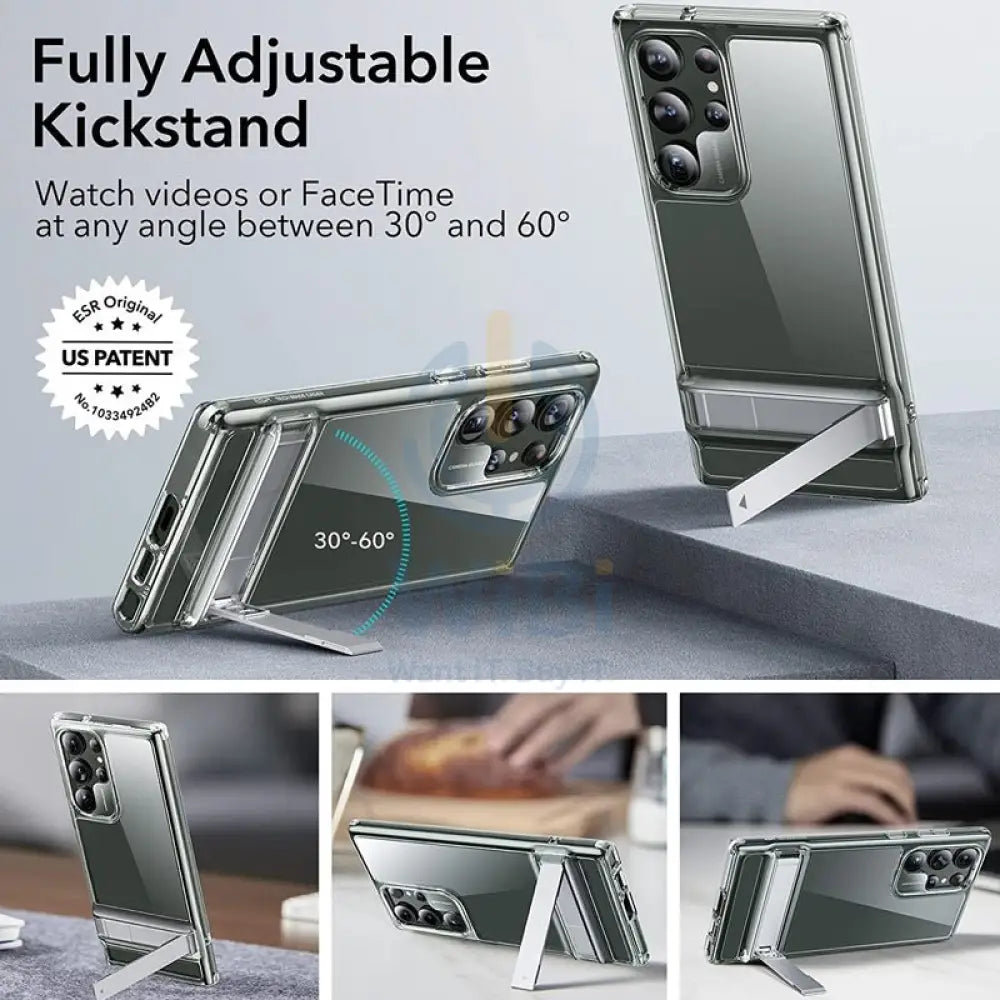 ESR Air Shield Boost Metal Kickstand Case - Samsung Galaxy S23 Ultra / Clear Accessories > Mobiles & Tablets