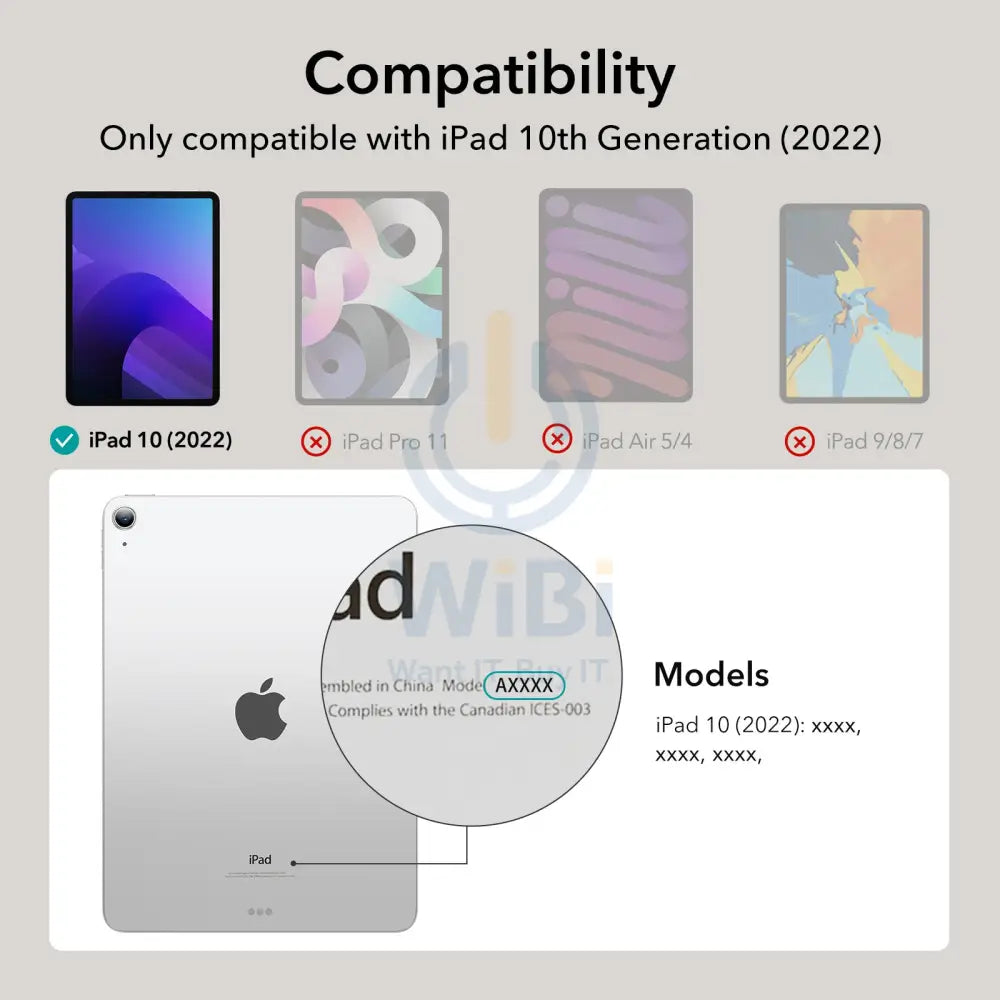 ESR Ascend Trifold Case For iPad 10.9 2022 (10th Gen) With Kick-Stand - Jelly Black Accessories > Mobiles & Tablets >