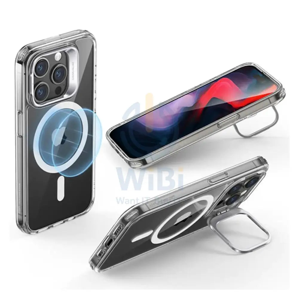 ESR Classic Hybrid Case with Stash Stand (HaloLock) - Apple iPhone 15 Pro / Clear Accessories > Mobiles & Tablets >