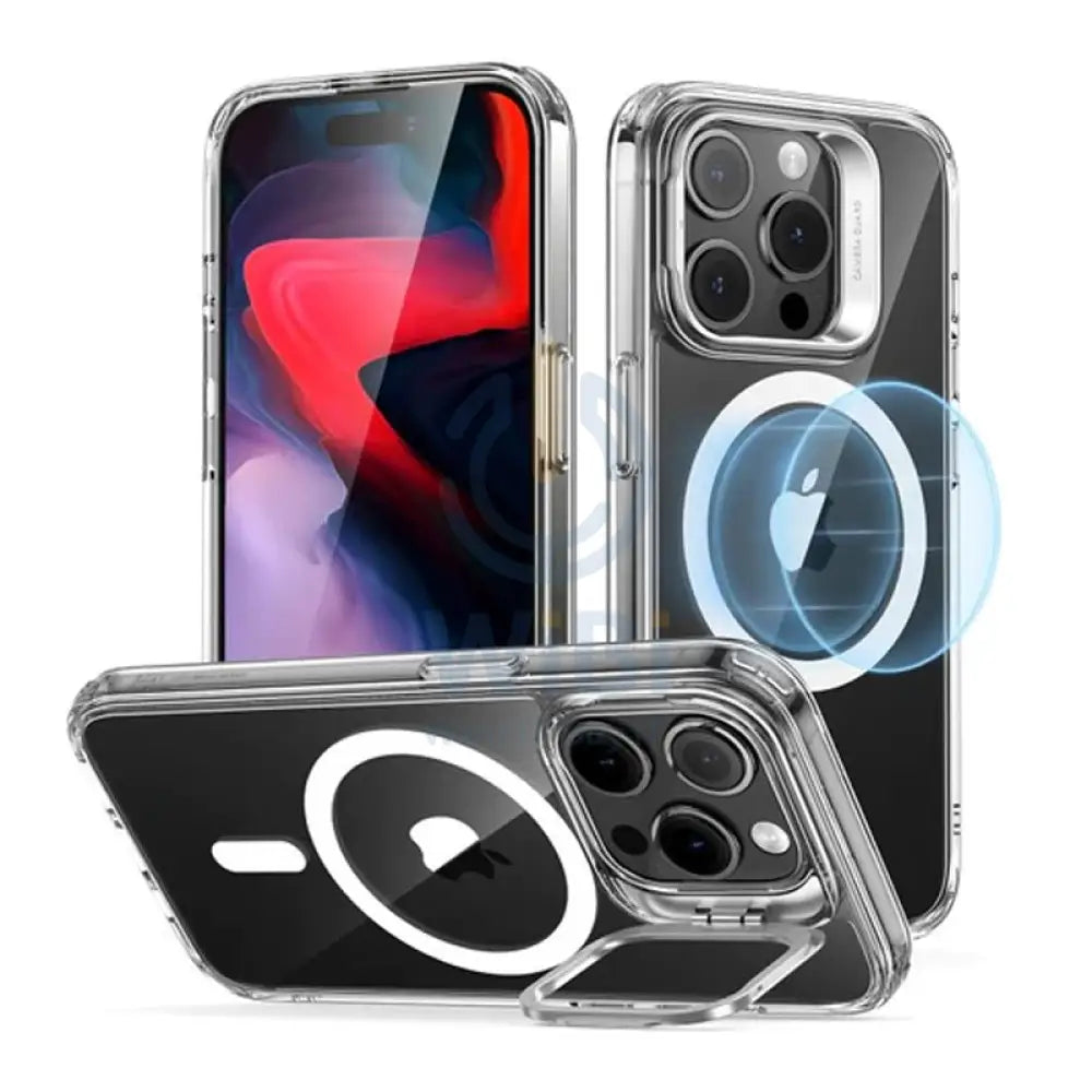 ESR Classic Hybrid Case with Stash Stand (HaloLock) - Apple iPhone 15 Pro / Clear Accessories > Mobiles & Tablets >