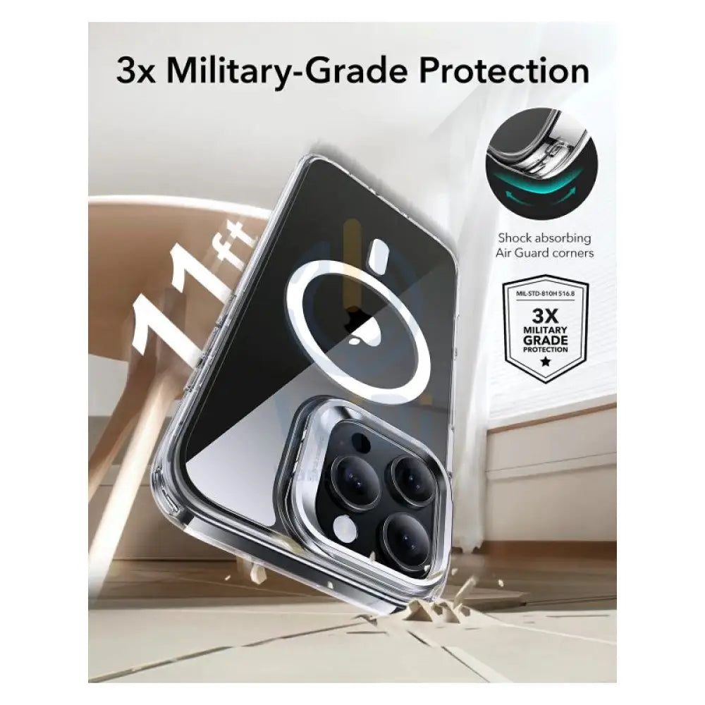 ESR Classic Hybrid Case with Stash Stand (HaloLock) Apple iPhone 16 Pro Max / Clear Accessories > Mobiles & Tablets >