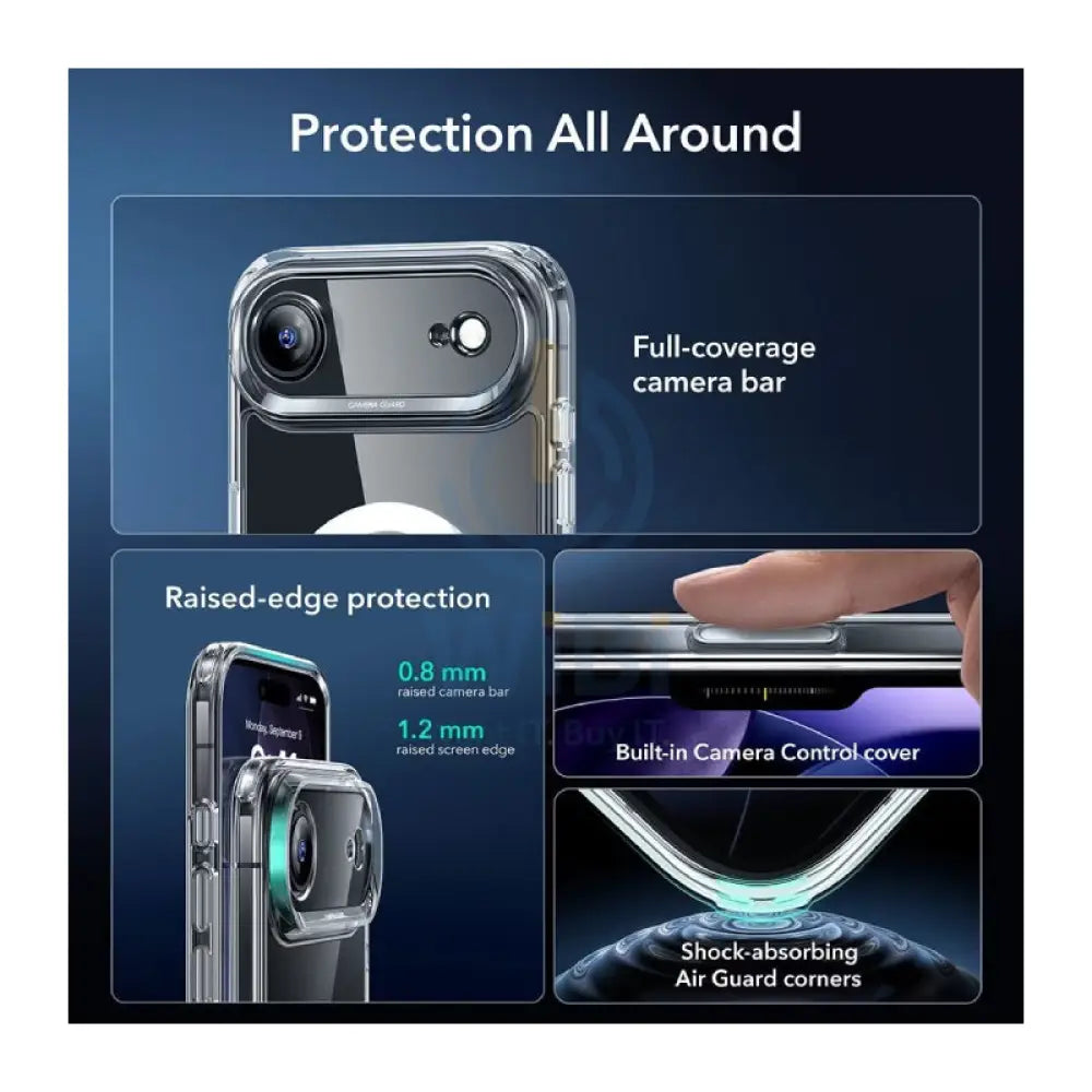 ESR Halolock Classic Hybrid Case with Screen Protection Set For Apple iPhone Air - Clear Accessories > Mobiles &
