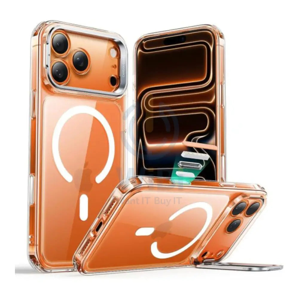 ESR HaloLock Classic Hybrid Case with Stash Stand (Camera Control Button) Case For Apple iPhone 17 Pro - Clear