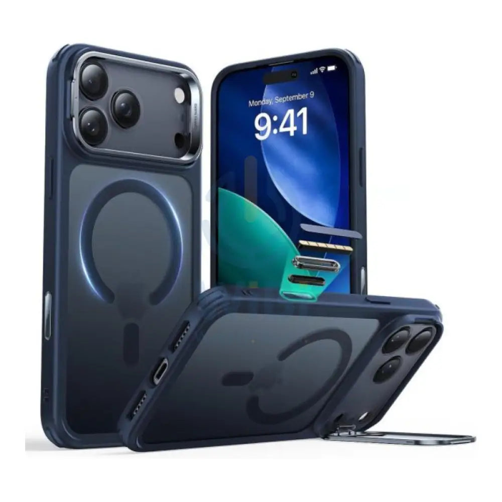 ESR HaloLock Classic Hybrid Case with Stash Stand (Camera Control Button) Case For Apple iPhone 17 Pro Max - Frosted
