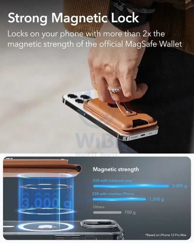 ESR HaloLock Geo Wallet Grip Stand - Caramel Brown Accessories > Mobiles & Tablets > Mobiles > Mobile Holder / Stands