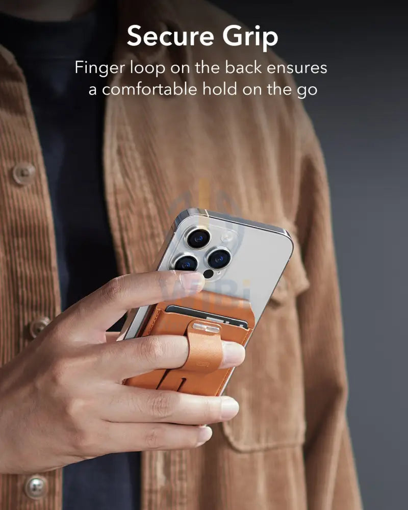 ESR HaloLock Geo Wallet Grip Stand - Caramel Brown Accessories > Mobiles & Tablets > Mobiles > Mobile Holder / Stands