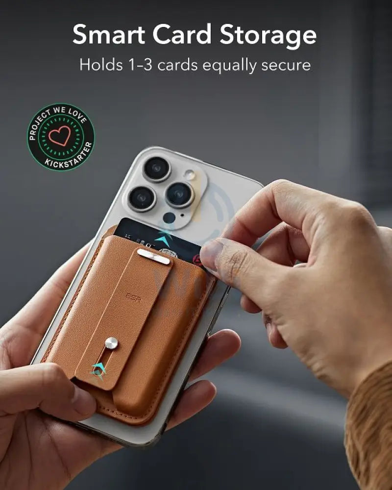 ESR HaloLock Geo Wallet Grip Stand - Caramel Brown Accessories > Mobiles & Tablets > Mobiles > Mobile Holder / Stands