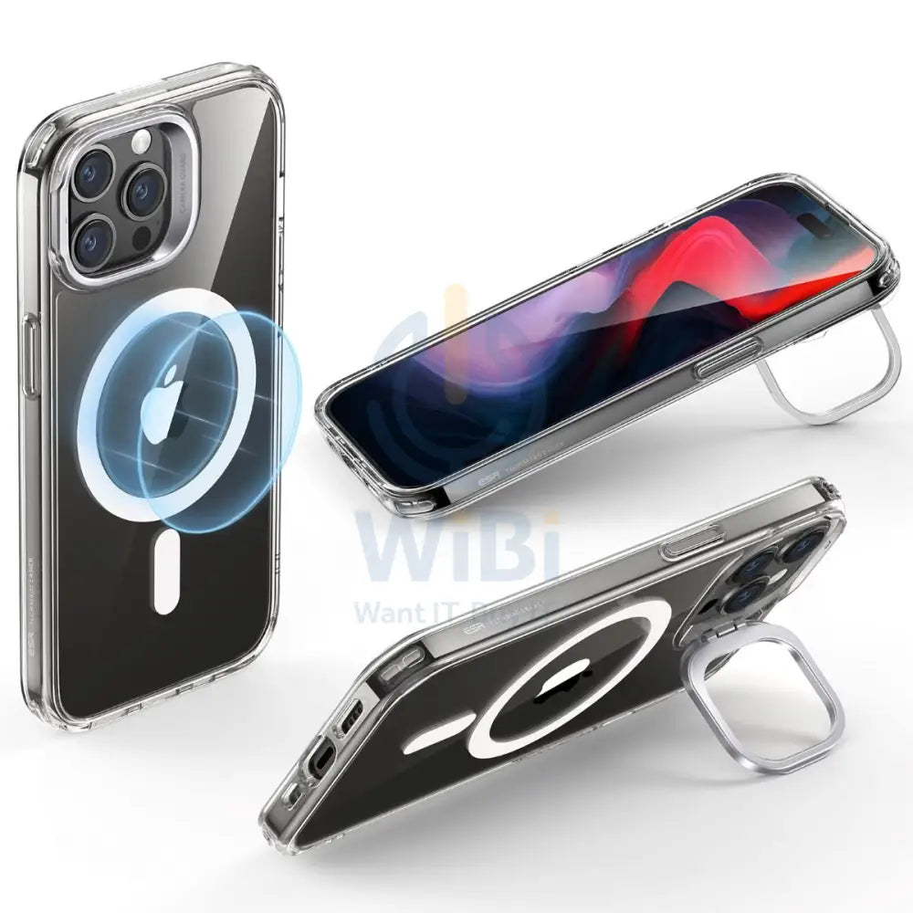 ESR iPhone 15 Pro Max Classic Hybrid Case with Stash Stand (HaloLock) - Clear Accessories > Mobiles & Tablets > Mobiles