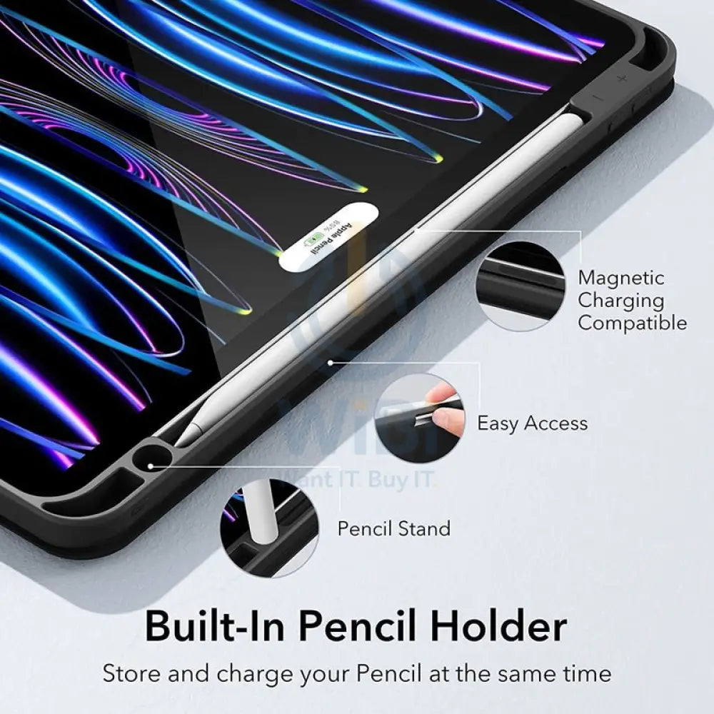 ESR Rebound Pencil Case - Apple iPad Pro 11 Gen 4/3/2/1 (2018-2022) / Black Accessories > Mobiles & Tablets > Tablets >