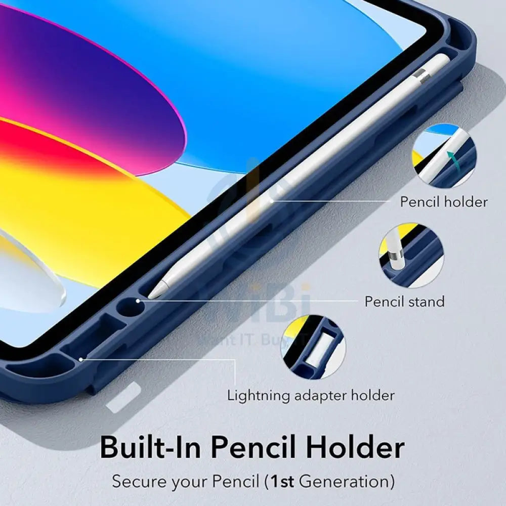 ESR Rebound Pencil Case With Kick-Stand & Pen Holder - Apple iPad 10.9 2022 (10th Gen) / Navy Blue Accessories >