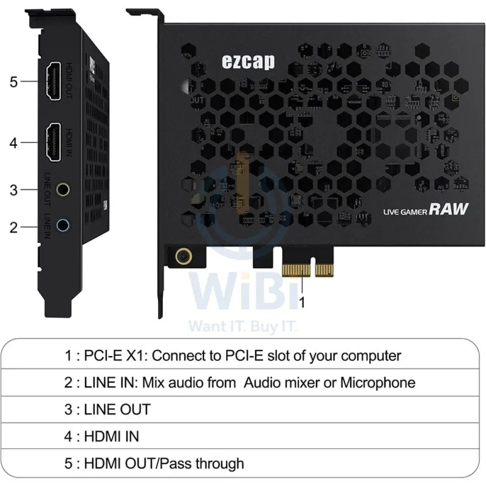 EZCap 324B LIVE GAMER RAW PCIe 4K HDMI Video Capture Card Accessories > Other Accessories > Gaming Zone