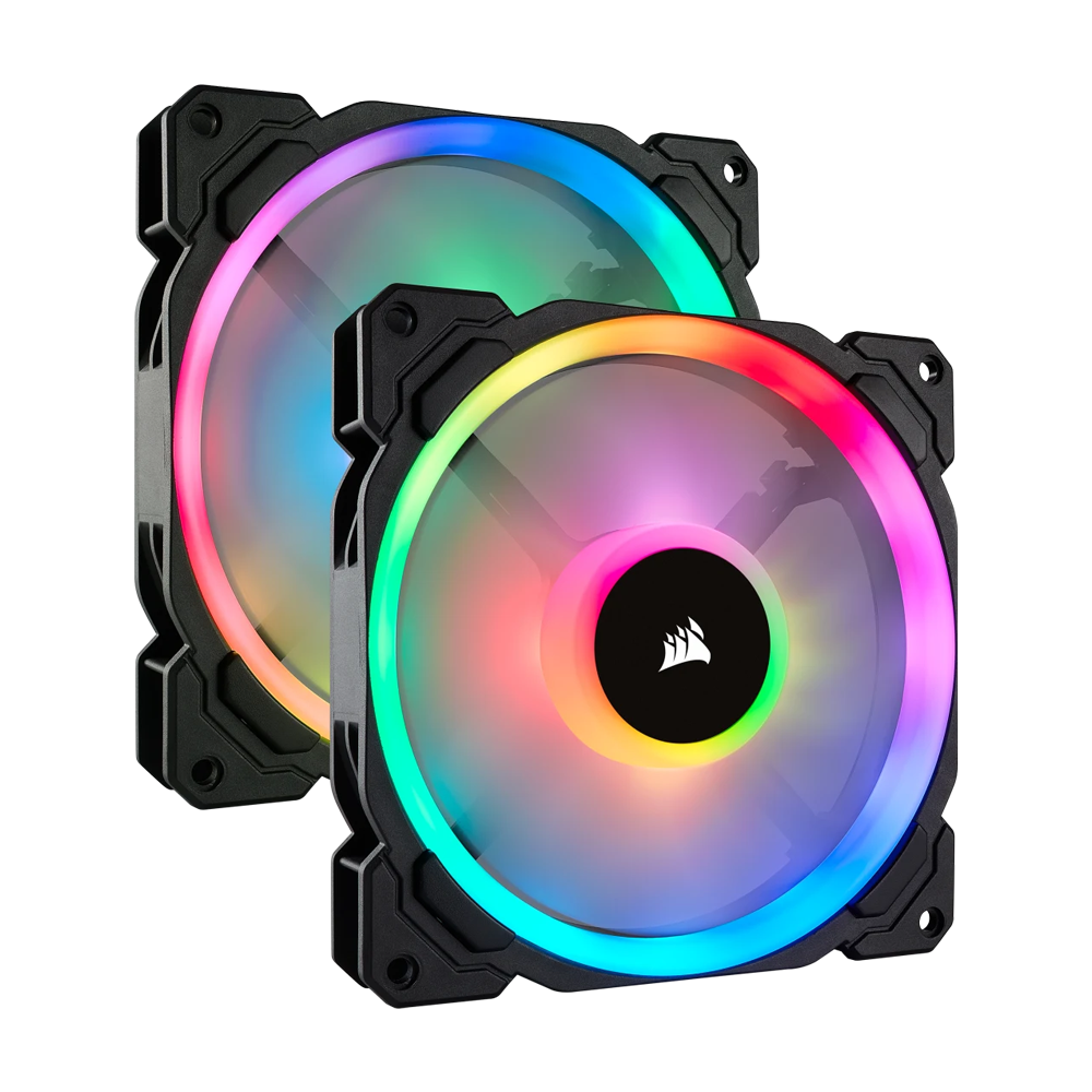 CORSAIR LL140 RGB Dual Light Loop RGB LED PWM Fan Dual Pack - 140mm / Black
