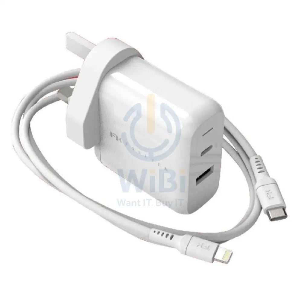 Feeltek Fast Charging Dual Pack - Elec PD UK Charger 30W + USB-C to Lightning Cable 180 cm / White Accessories > Power