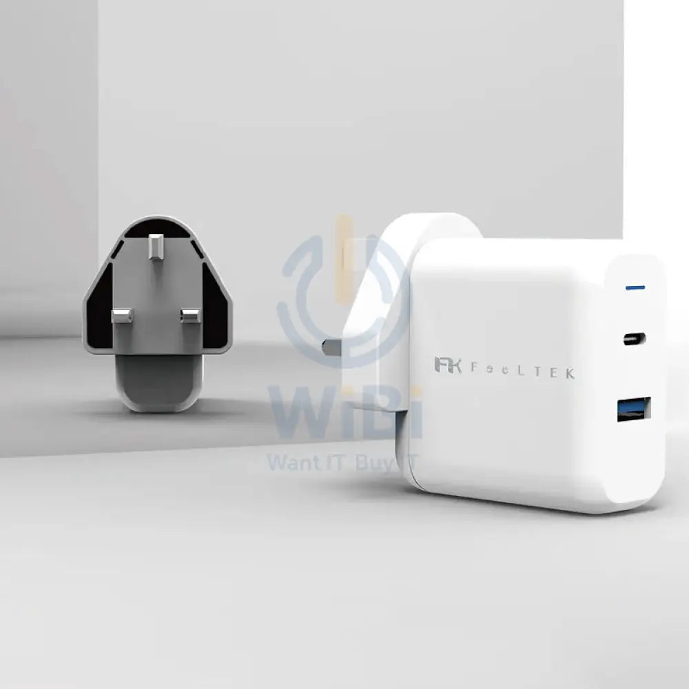 Feeltek Fast Charging Dual Pack - Elec PD UK Charger 30W + USB-C to Lightning Cable 180 cm / White Accessories > Power