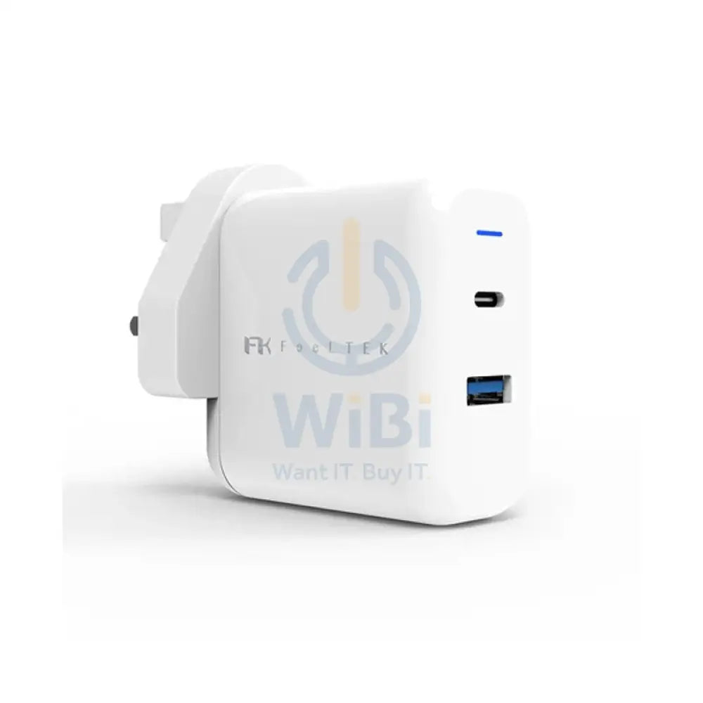 Feeltek Fast Charging Dual Pack - Elec PD UK Charger 30W + USB-C to Lightning Cable 180 cm / White Accessories > Power