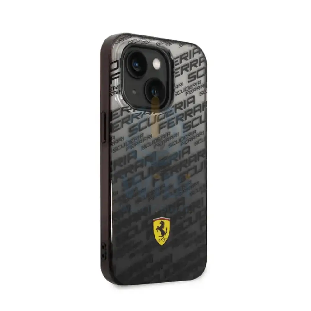Ferrari iPhone 14 Pro Gradient PC/TPU Case with Allover Scuderia & Dyed Bumper - Black Accessories > Mobiles & Tablets