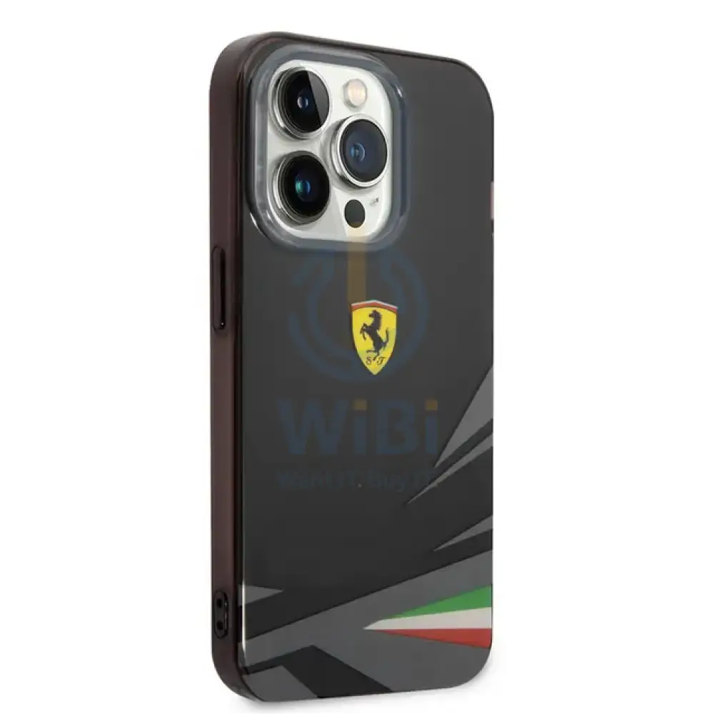 Ferrari iPhone 14 Pro Max PC/TPU Case with Double Layer Print - Black Accessories > Mobiles & Tablets > Mobiles