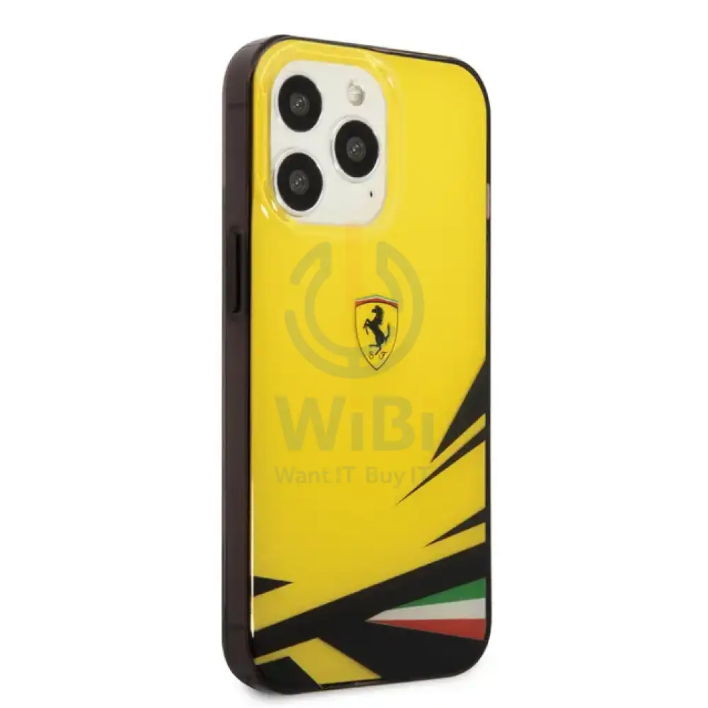 Ferrari iPhone 14 Pro Max PC/TPU Case with Double Layer Print - Yellow Accessories > Mobiles & Tablets > Mobiles